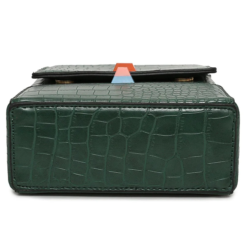 

2019 New Style Crocodile Pattern Stereo Stereotypes Square Sling Bag Color hui xing kou Sub-Shoulder Hand WOMEN'S Bag