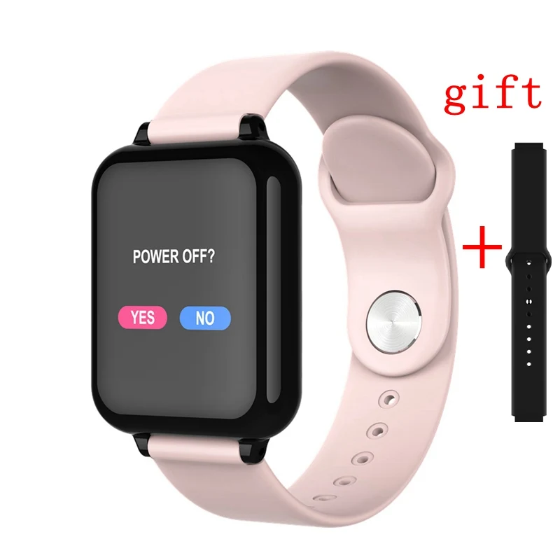 PInk add black strap Мужские и женские Смарт-часы, пульсометр, кровяное давление, для huawei, samsung, xiaomi, телефон, Смарт-часы, B57, F8, P68, p70, водонепроницаемый ремешок - Цвет: PInk add black strap