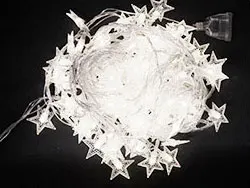 white 10 м/20 м/30 м/50 м светодиодный светильник-Гирлянда звезда медная проволока Fariy светильник для дома и сада, свадьбы, вечерние, уличные, праздничные украшения - Испускаемый цвет: white