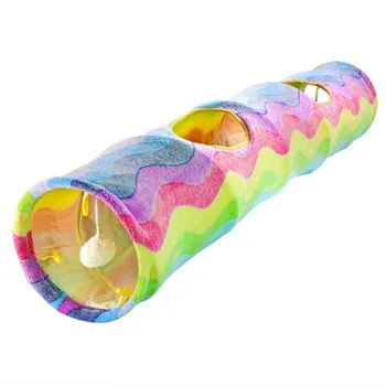 

Foldable Cat Playing Tunnel With Squeaky Paper Colorful Portable Playground Tube For Kitten