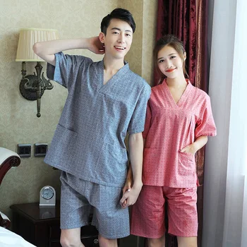

Pajamas Couples Men And Women Cotton Material Moisture-Wicking Clothing Top Grade Hotel Bath Sauna Foot Hall Home Wear