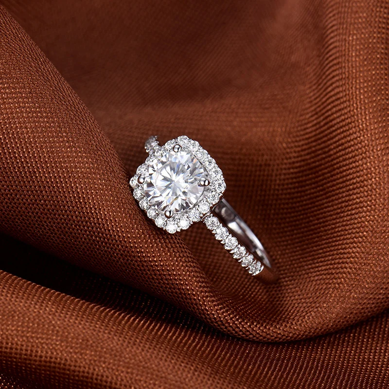 LOVERJEWELRY, новейшие кольца, для женщин, Муассанит, обручальное кольцо, Настоящее 14 к белое золото, юбилей, свадебные женские кольца, ювелирные изделия