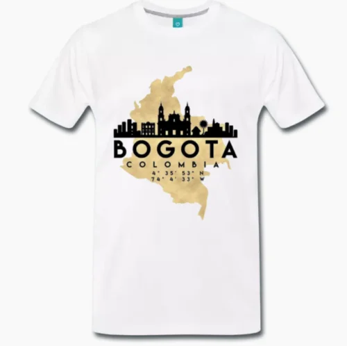 Футболка сувенирная MAPPA BOGOTA COLOMBIA FUNNY 1 S M L XL 2XL 3XL| |