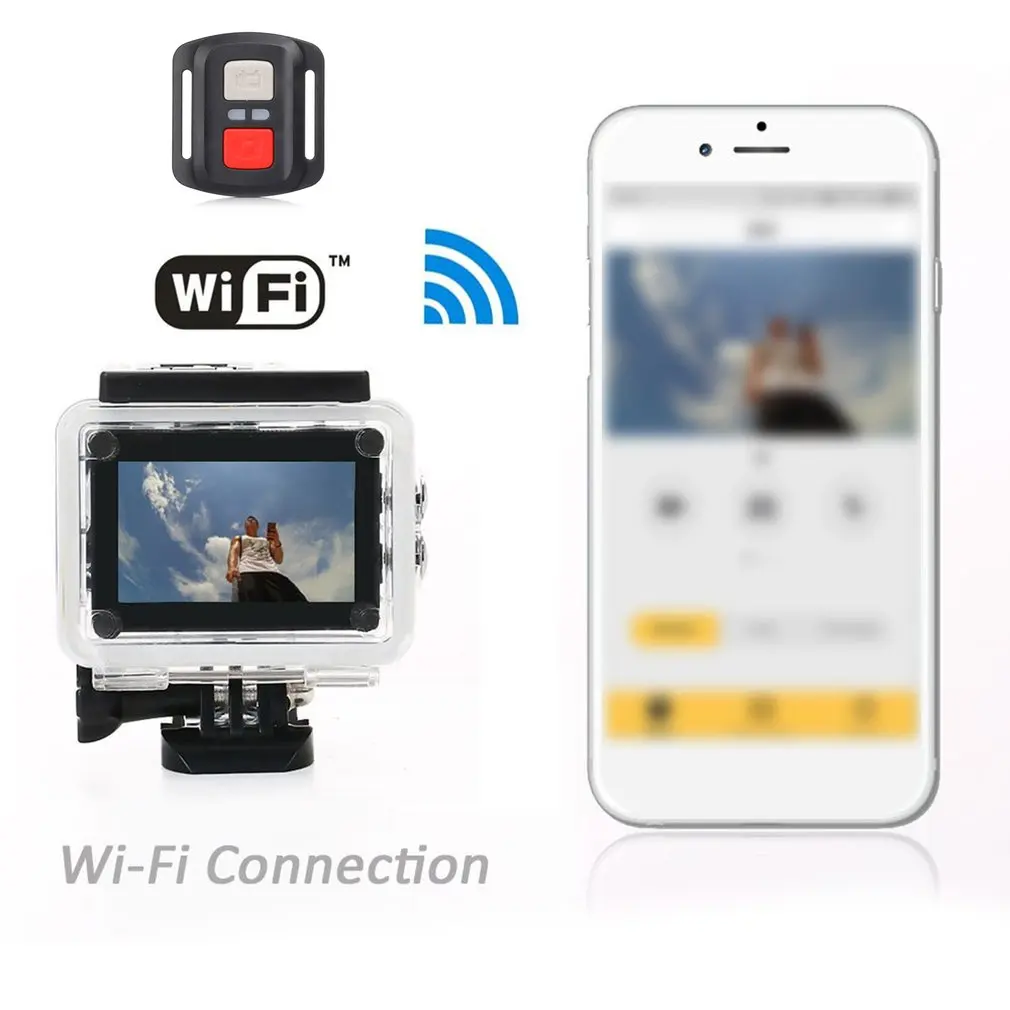 HD 4K 1080p wifi Водонепроницаемая Спортивная экшн-видео камера подходит для крепления зарядного устройства lcd Спортивная DV камера Go водонепроницаемая