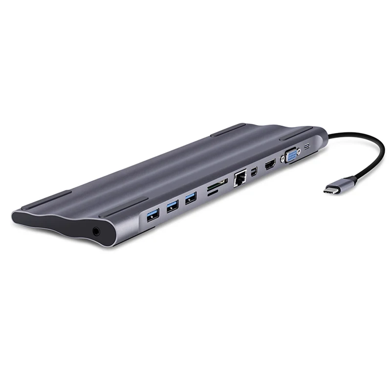 

1pc 11-in-1 Type-C Dock Multi-functional Laptop Docking Station Type-C to HDMI VGA Video Audio USB Converter