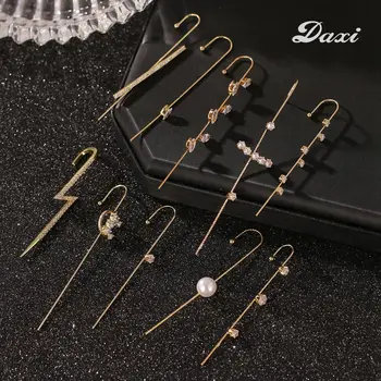 

DAXI Bohemian Wedding Ear Wrap Crawler Hook Earring Crystal Stud Earrings For Woman Lightning Zirconia Climber Gifts Jewelry