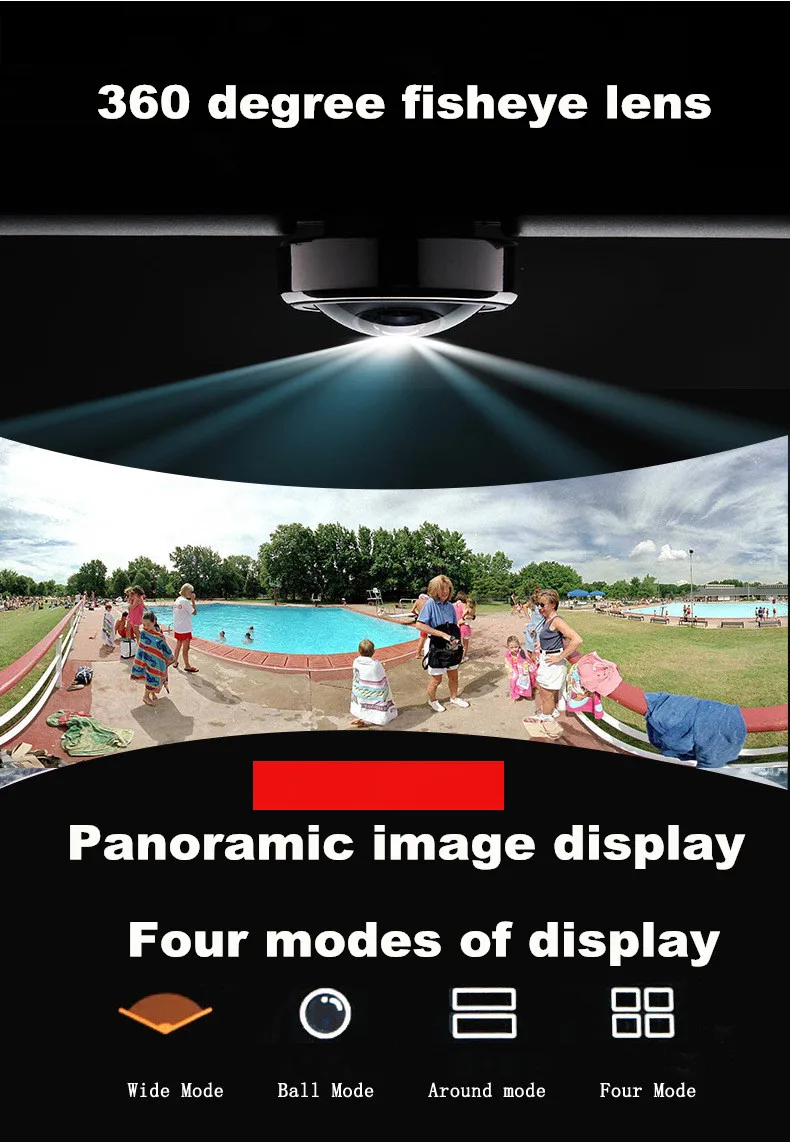 4.5 inch 360 degree panoramic car DVR1080P instrument panel camera IPS screen dual lens night vision surveillance video recorder