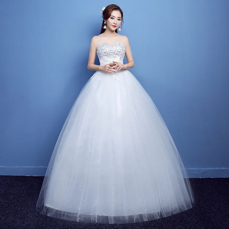 

New Fashion Simple Hot8 Cheap Wedding Dresses Bride Dress Plus Size Pregnant Sequined Lace Appliques Vestido De Noiva Wholesale