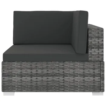 

Light Luxury 1Pc Single Corner Chair With Cushions Poly Rattan Sectional Corner Seat Outdoor Corner Sofa Garden Furniture Grey