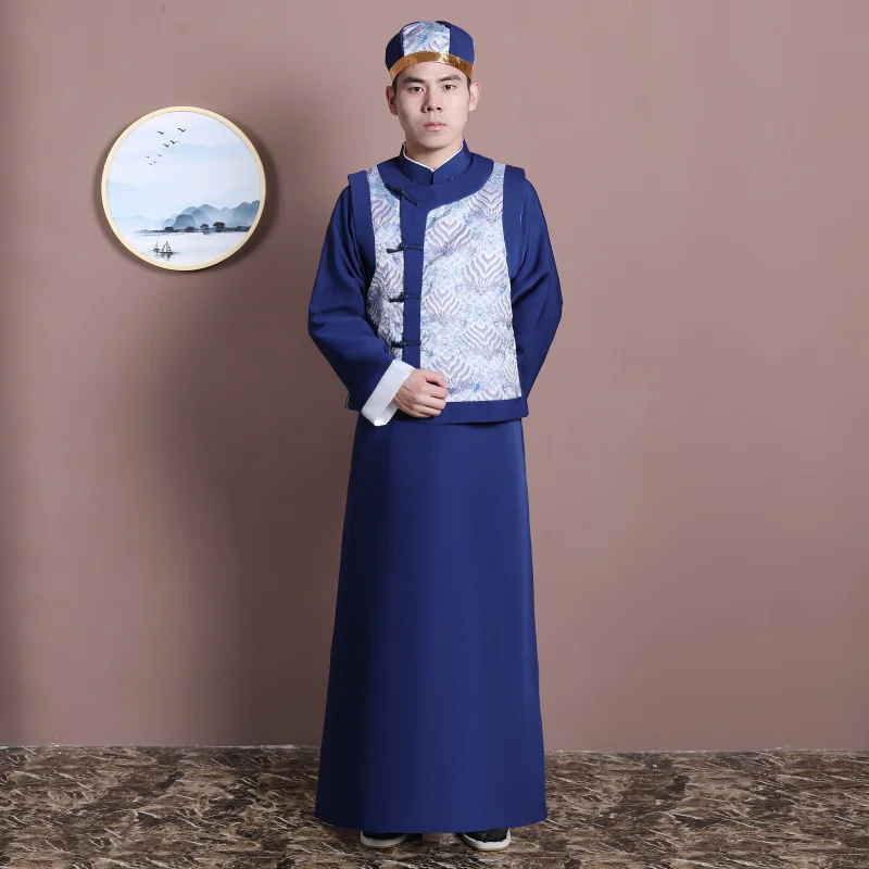 Традиционная китайская одежда для мужчин cheongsam китайский костюм Тан халат древний костюм национальный Свадебный костюм жениха
