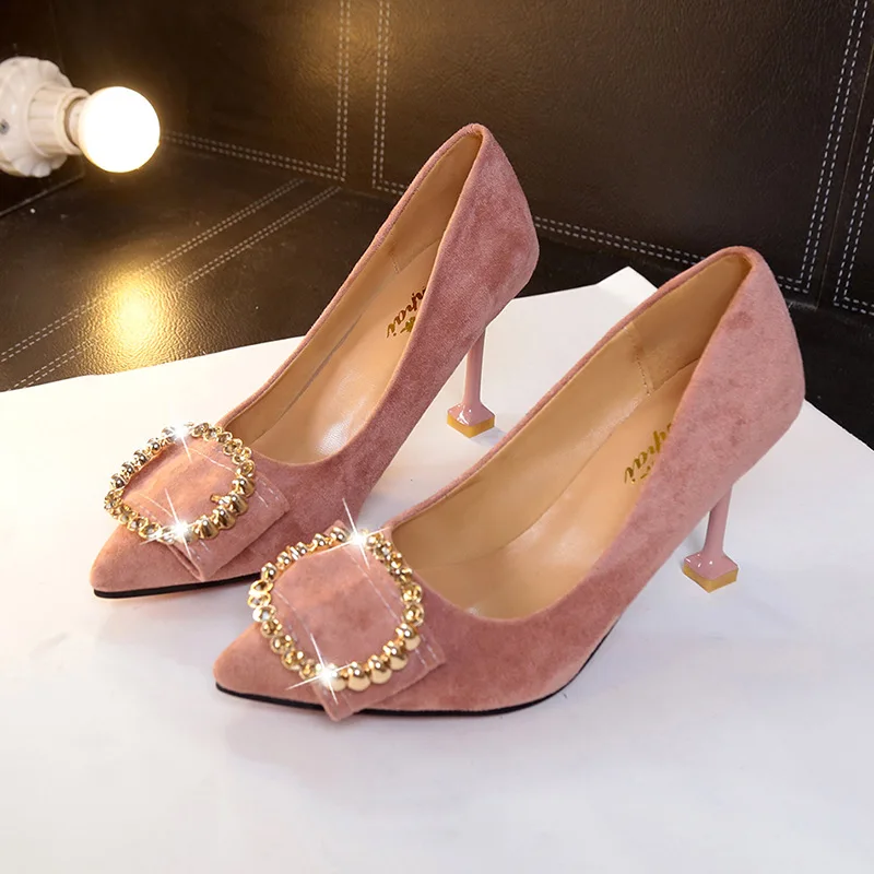 

WOMEN'S Shoes Spring 2019 New Style Korean-style Fashion High Heel Shoes Women's Versatile Pointed Shallow Mouth Thin Heeled Sho