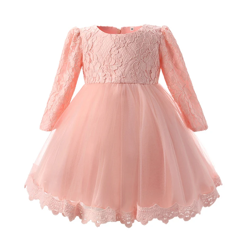 Кружевное платье с бантом для новорожденных девочек розовое, белое платье для маленьких детей, платье для дня рождения, художественное фото, крестины, платья для крещения, От 1 до 8 лет