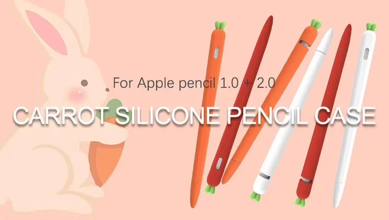 Милый силиконовый чехол-карандаш с морковкой для Apple Pencil 2/1 чехол для iPad планшета стилус защитный чехол с мультяшным рисунком