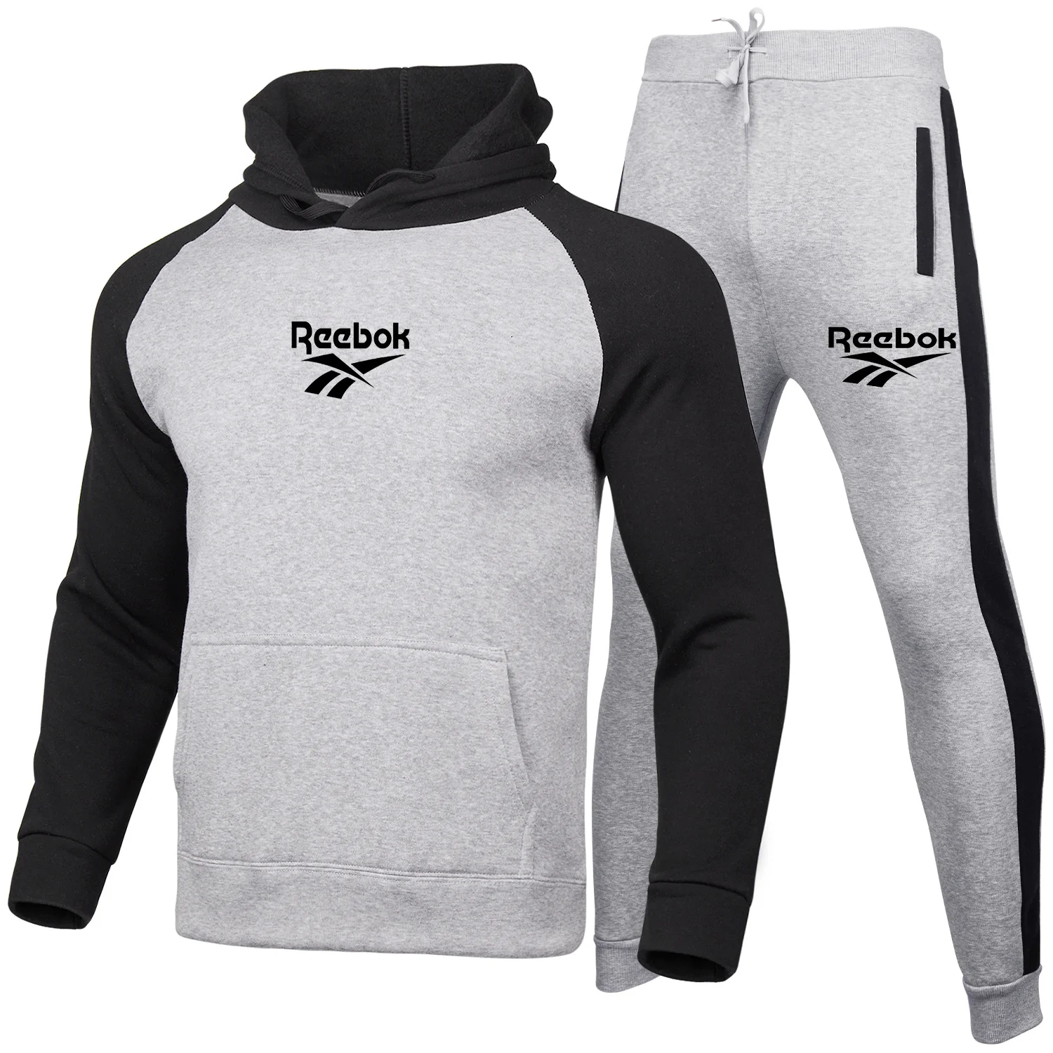 

2020 fashion men's brand sportswear fashion men's suit color matching suit thick long-sleeved trousers suit