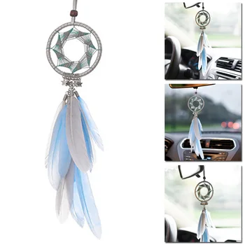 

Mirror Car Pendant 38cm*7cm Accessories Handicraft 1Pc Feather Hanging