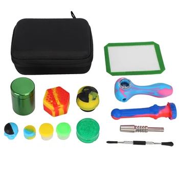 

14Pcs Tobacco Smoking Kit EVA Portable Windproof Smoke Pipe Tool with Storage Box Smoking Pipe Tool Kit