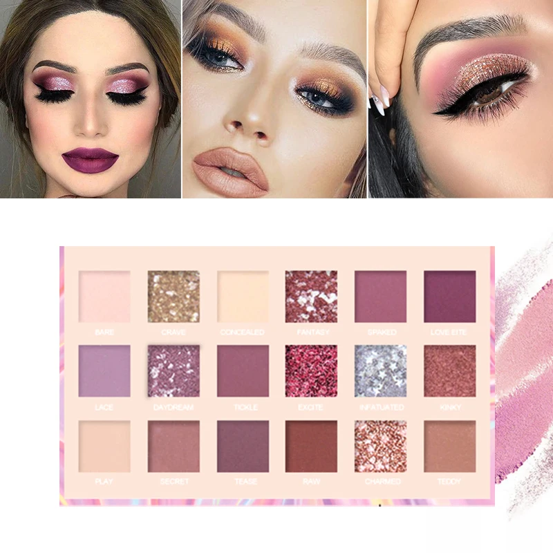 KIMUSE Rose Glitter Nude Eye Shadow Palette 18 Colors Fritillaria Powder Matte Pigment Long Lasting Waterproof 1 KIMUSE Rose Glitter Nude Eye Shadow Palette 18 Colors Fritillaria Powder Matte Pigment Long Lasting Waterproof 3