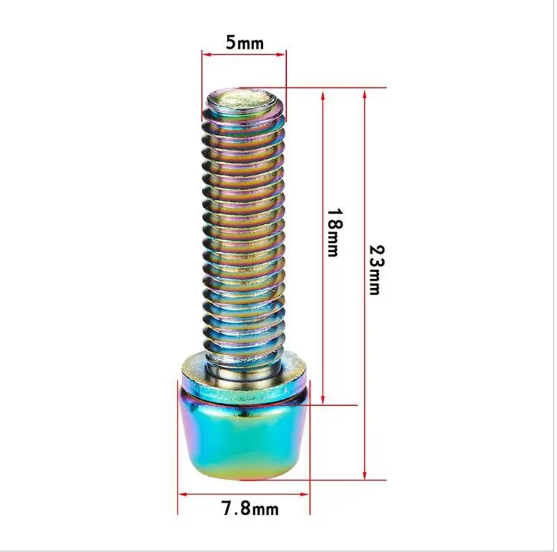 Stem Screw KRSEC titanium-plated rainbow mountain road bicycle handlebar bicycle  m5*18mm 304 stainless steel screw M6*18MM