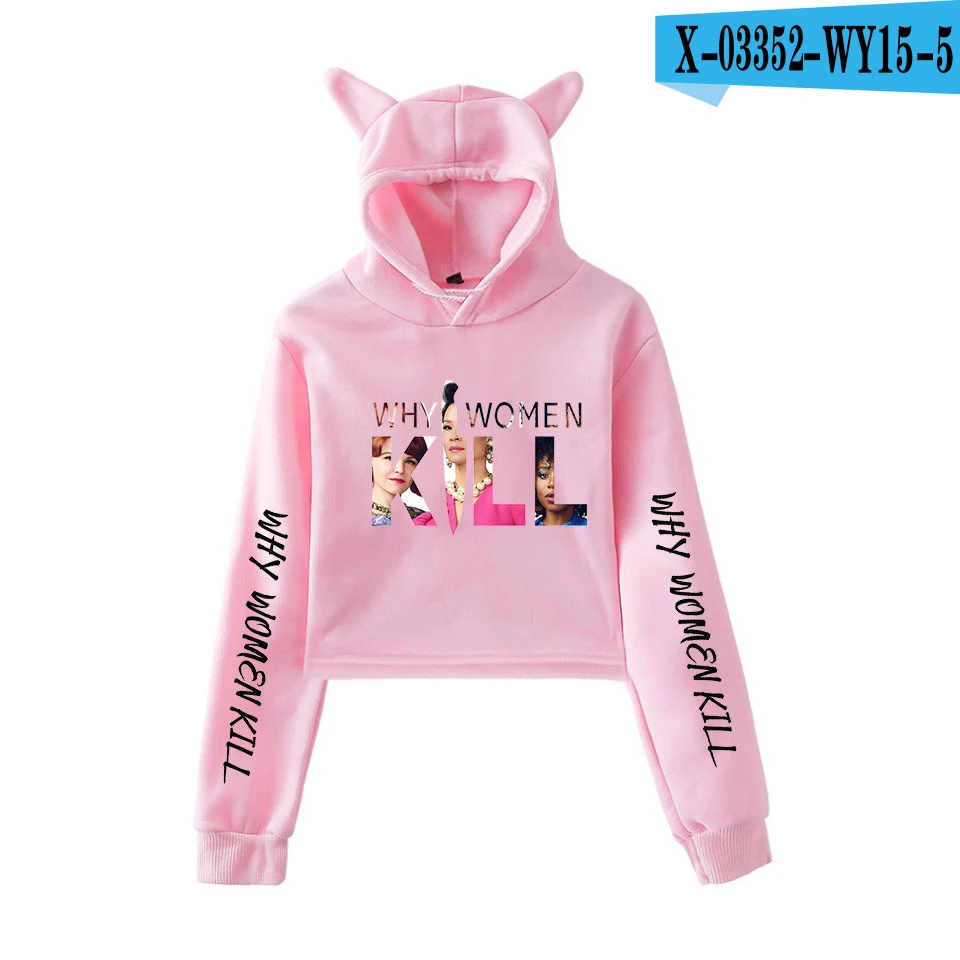 Dodelijke womanWomens Herfst толстовки Толстовка Koreaanse Stijl Kat oren Lange Mouw Trui укороченный Топ Толстовка - Цвет: WY15-5