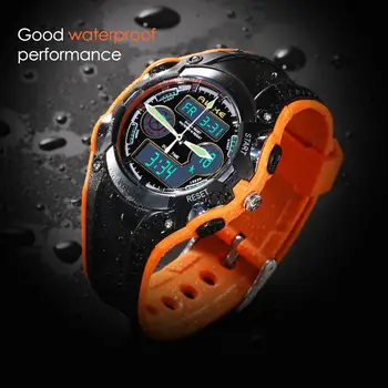 

NICERIO Waterproof Students Children's Dual Time Sports LED Quartz Wrist Watch with Date /Alarm /Stopwatch