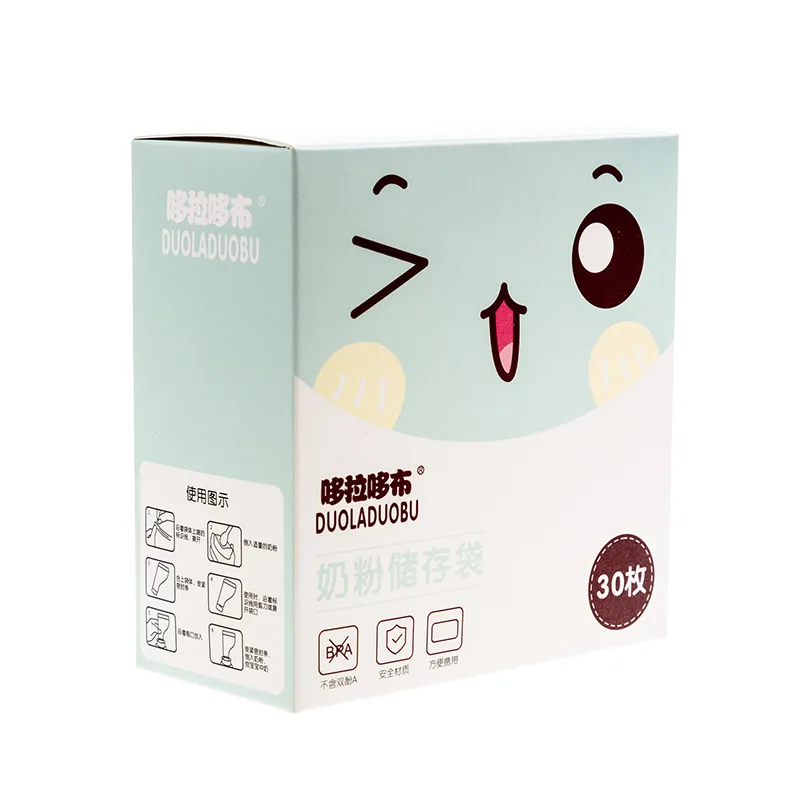 

Disposable Practical Baby Food Storage bag 30 Pcs/lot Milk Storage Bag 300ml Safety and Fresh Cute Cartoon Design