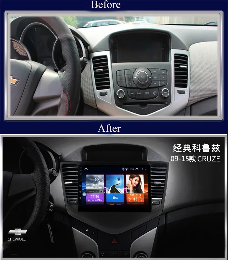 Flash Deal 2 din car radio gps android for Chevrolet Cruze  2009 -2015 with 9" touch screen GPS map 4 core 2G RAM bluetooth android car 1