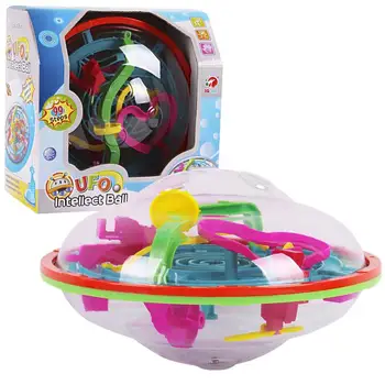 

Kuulee Magic IQ Ball UFO Maze Ball Intellect Ball 99 Levels Puzzles Toy 957A Color box Intellect maze