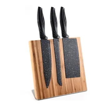 

Magnetic Bamboo Knife Holder Powerful Magnet Organizer Block Kitchen Accessories