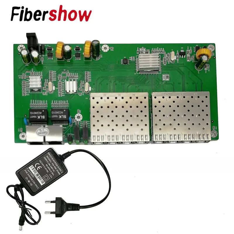 8 Порты и разъёмы 1,25G SFP solt 2 RJ45 Gigabit Ethernet PCBA плата медиа-конвертер 10/100/1000 м