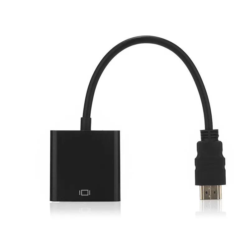 Black Высокое качество HDMI в VGA адаптер мужской в Famale конвертер адаптер 1080P цифро-аналоговый видео аудио для ПК ноутбук планшет - Цвет: Black