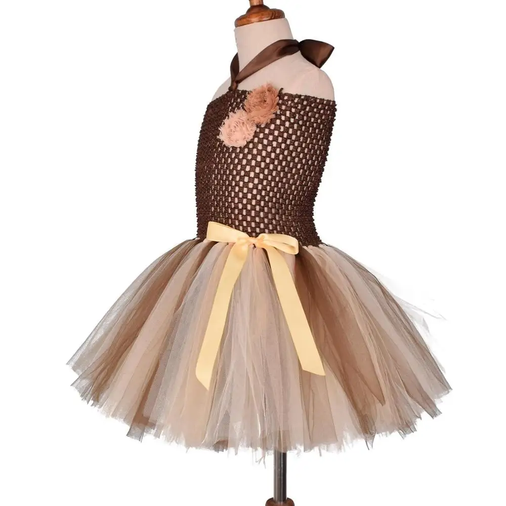 New Kids lion costume Girls Tutu Dress Headwear Tail Animal Girl Party Dresses Girls Halloween Performance Cosplay Costumes