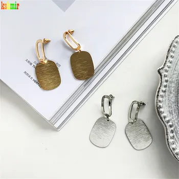 

Kshmir2020 4.8cmgeometric Drop Earrings Temperament Long Earrings Woman Metallic Retro Frosted Earrings Geometric Vintage Metal