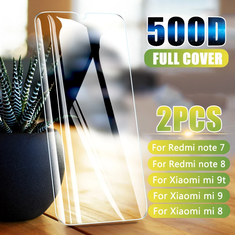 

500D Full Cover Tempered Glass For Xiaomi Redmi Note 8 7 Pro Screen Protector For mi 9t 8 Lite 9 SE Redmi K20 7A 8A Glass Film