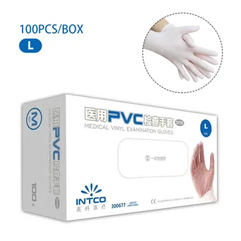 

New 100Pcs Disposable Gloves Latex Food-grade Household Protective PVC Gloves Disposable Gloves PVC Protective Sleeve S/M/L