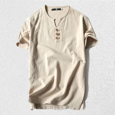 Летняя мужская льняная футболка с коротким рукавом 9XL 8XL 6XL 86 большой размер