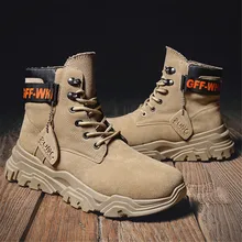 Новинка года; осенние мужские военные ботинки; уличные модные парусиновые кроссовки с высоким берцем; повседневные ботинки; цвет черный, хаки; Zapatos De Hombre; дезерты