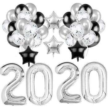 

2Sets 2020 Graduation Party Set Graduation Pull Flag Graduation Balloon Combination Graduation Decoration