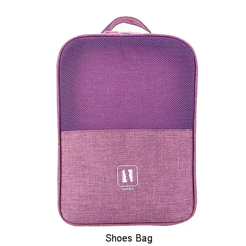 Портативный пылезащитный полиэфирный мешок для хранения обуви, повседневные кроссовки, классификация, отделка носков, стелька, органайзер для поездок, аксессуары - Цвет: Purple Shoe Bag