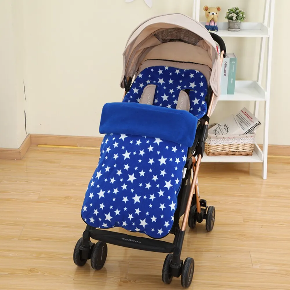 Вязаный спальный мешок для новорожденных, пеленальный вязаный шерстяной детский спальный мешок Slaapzak, детский утепленный бархатный вязаный теплый шерстяной мешок для коляски - Цвет: Blue star