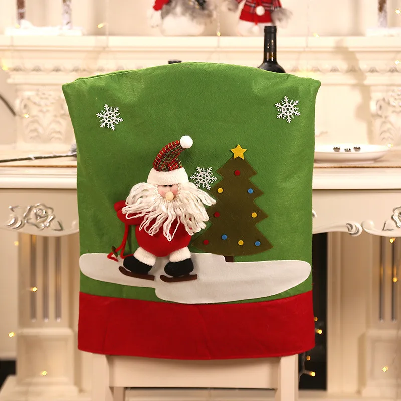 50x60cm Рождественский чехол на стул для столовой, съемный, моющийся, растягивающийся чехол на сиденье, вечерние принадлежности, рождественские украшения для дома Navidad - Цвет: 50x60cm