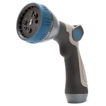 

High Pressure Garden Water Hose Nozzle Metal Spray with 8 Patterns Thumb Contro M7DA