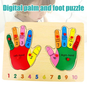 

Puzzle Kids Toys Learning Numbers Left Right Hand Feet Intelligence Jigsaw Puzzle BM88
