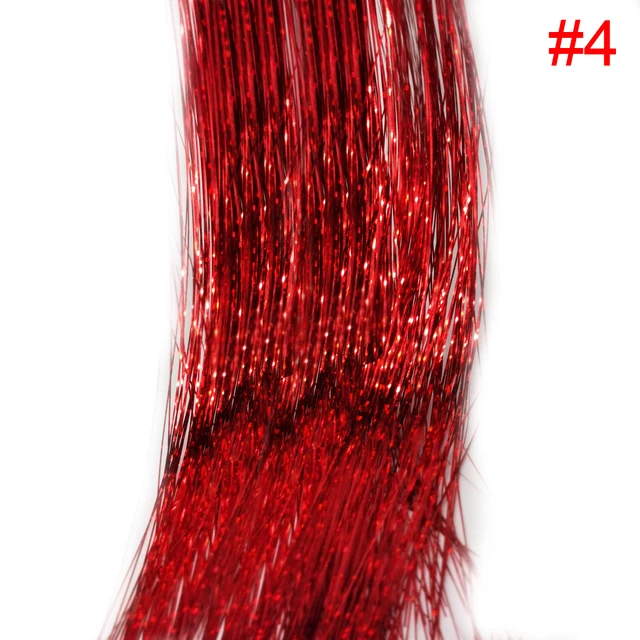 Sparkle Shiny Hair Tinsel Holographic Hair Dazzles Bling Twinkle Glitter Hair Extensions Colorful Hair Accessories For Braiding 1pc color4