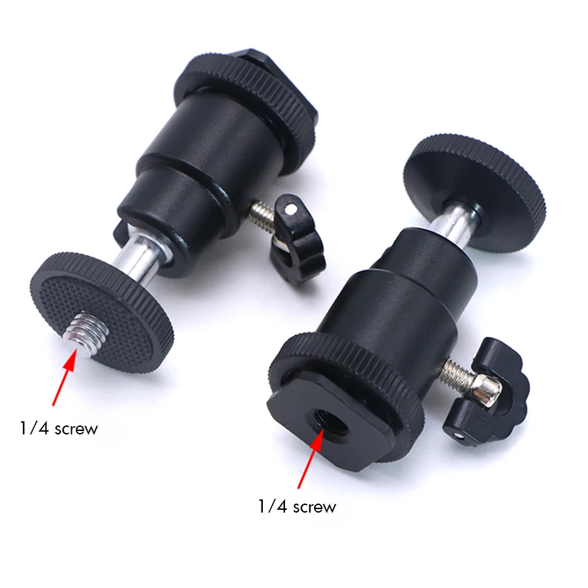Tripod Mount Adapter, Camera Screw Adapter Hot Shoe to 1/4 Adapter Ball Head Ring Light Adapter Hot Shoe Mount Holder for Cameras, Microphone, Video Monitor