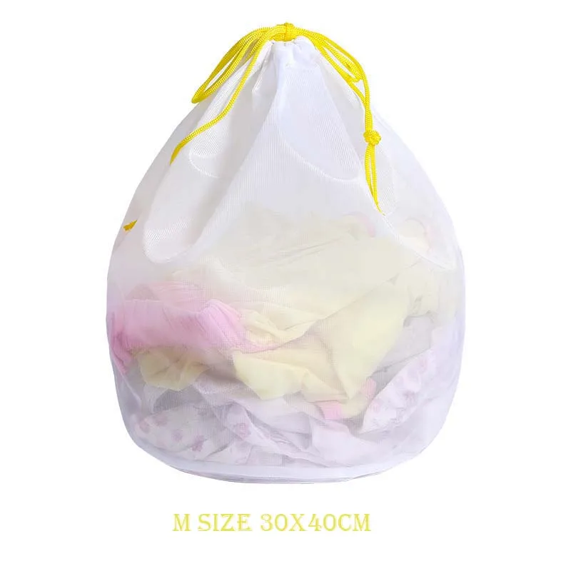 30x40cm yellow Полиэфирный мешок на молнии для грязного белья, мешок для стирки одежды, бюстгальтер, носки, нижнее белье, корзина для белья, машина для защиты многоразового домашнего хранения - Цвет: 30x40cm yellow