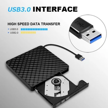 

External DVD CD Drive Portable Ultra-thin USB 3.0 Rewriter Writer Burners High Speed Data Transfer for Laptop PC LHB99