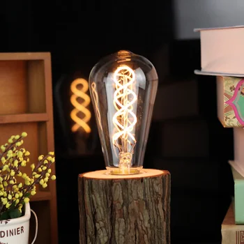 

Led Bulbs Vintage Light Bulb 4W Dimmable 110V 220V Edison Bulb ST64 Specialty Decorative Ligth Bulb Clear Glass Warmth Glow