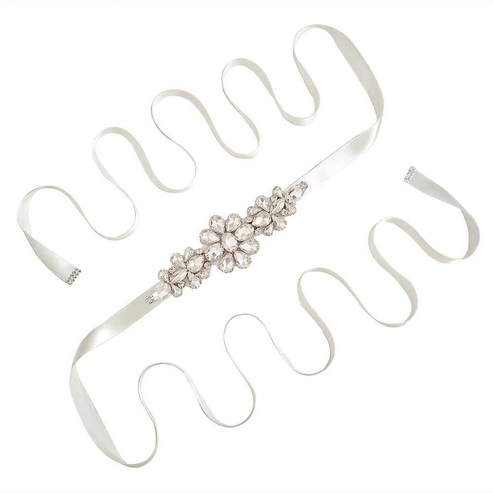 off white TRiXY S45, Серебряные стразы, пояс для невесты, кристалл, жемчуг, ленты, пояс для свадьбы, пояс для невесты, платья для подружек невесты, аксессуары - Цвет: off white