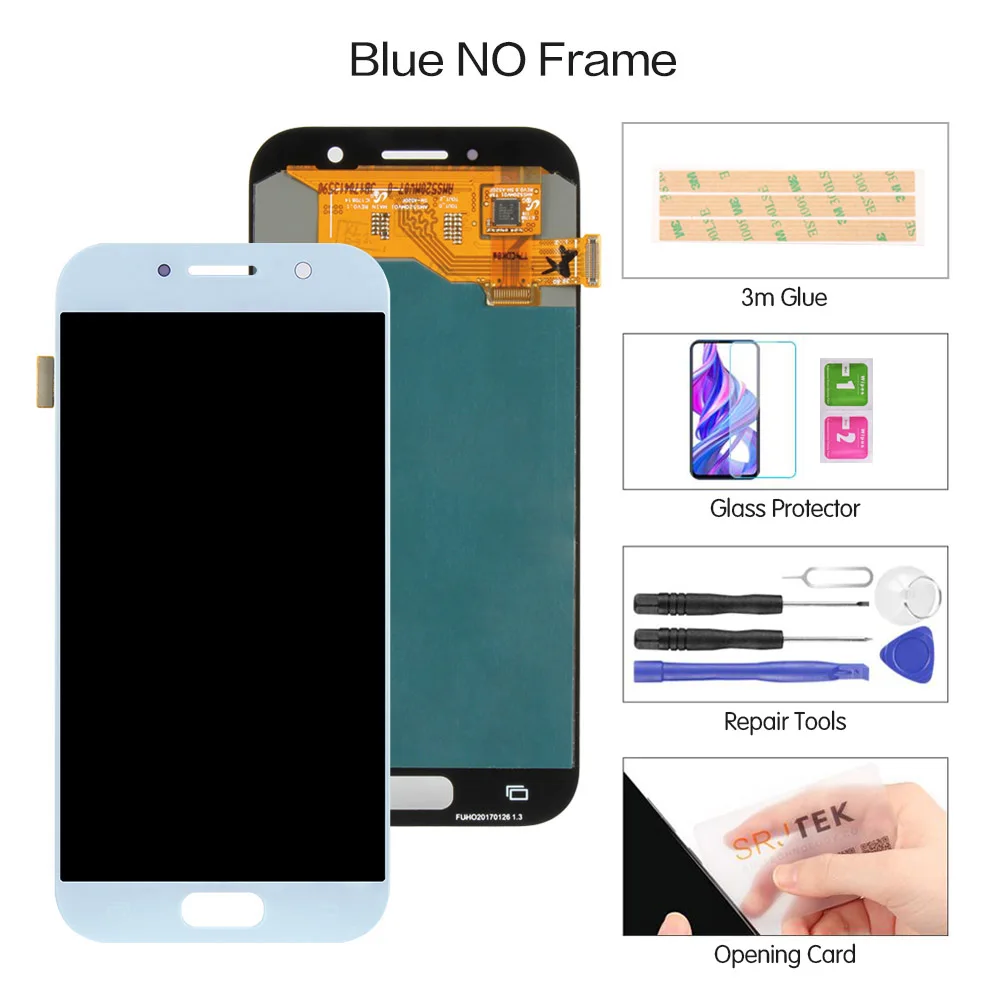 5," супер AMOLED ЖК-дисплей для SAMSUNG Galaxy A5 дисплей сенсорный экран дигитайзер A520 A520F SM-A520F Замена ЖК-дисплея - Цвет: Blue no Frame