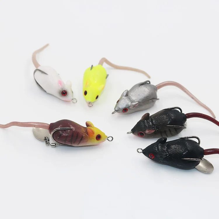 2Pcs/1pc 3D Augen Weiche Maus Köder Angeln Köder 4,5 cm 10g Schwimm Crankbait Künstliche Köder angelgerät alles für angeln